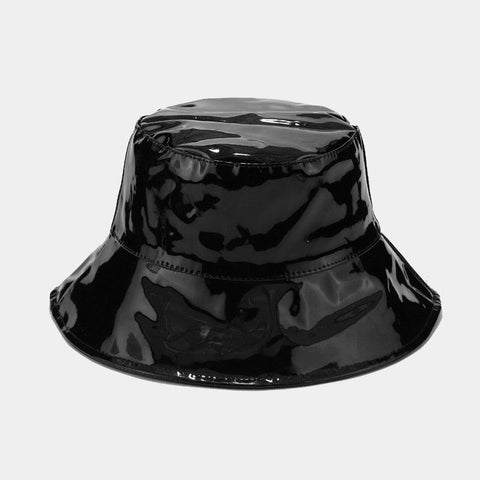 Wide Brim PVC Bucket Hat - Fisherman Style Cap - Alt Style Clothing