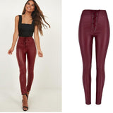 Sexy Hip Push-Up PU Leather Skinny Pencil Pants for Women - Stretchy and Form-Fitting Design - Alt Style Clothing