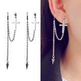 Gothic Personality Cool Hoop Earrings Dangle Cross - Alt Style Clothing