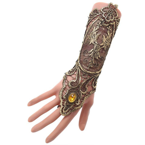 Gothic Steampunk Lace Cuff Fingerless Glove Arm Warmer Bracelet - Alt Style Clothing