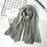 Long Cotton and Linen Style Scarf - Alt Style Clothing