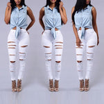 Hot ripped jeans for women sexy skinny pencil pants - Alt Style Clothing