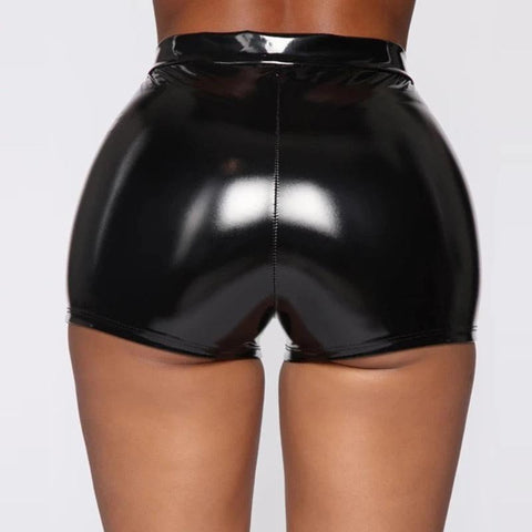 High Waist Leather Hot Pants - Alt Style Clothing