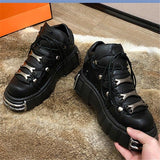 Unique Gothic Style Women's Lace-Up Platform Shoes with a 6CM Heel Height - Alt Style Clothing