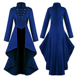 Medieval Victorian Costume Tuxedo Tailcoat Gothic Steampunk Trench Coat - Alt Style Clothing