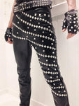 Idopy Gothic Punk Rock Rivet Faux Leather Pants - Perfect for Nightclub Fashion with a Unique and Edgy Style - Alt Style Clothing