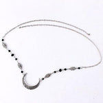Hot Retro Gothic Style Hollow Moon Pattern Head Chain Drop Crystal Bead - Alt Style Clothing