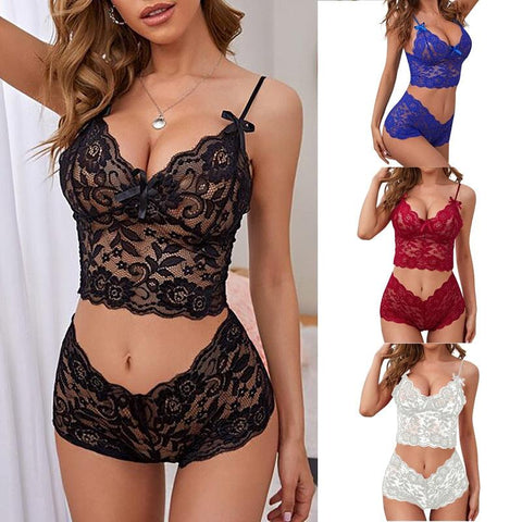 Sexy Lingerie Underwear Bra and Shorts Solid Lace - Alt Style Clothing