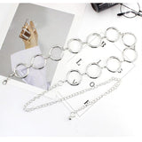 Metal Chain Belt with Large Rings - Alt Style Clothing