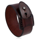 Accessorize with Attitude: Genuine Leather Wristband Cuff Bracelet Unisex Jewelry - Alt Style Clothing