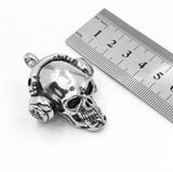 Silver Music Headphones Skull Pendant Necklace - The Ultimate Gothic Accessory for Music Lovers