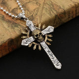 Mixed Color Skull Cross Necklace - Alt Style Clothing