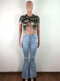 Casual Loose Blue Jeans Hollow Out Wide Leg High Waist - Alt Style Clothing