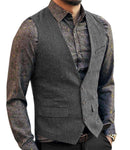 Make a Statement with V-Neck Suit Vests - Fashionable and Formal Herringbone Dress Waistcoats for Business and More - Alt Style Clothing