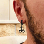 Brimstone Satanic Cross Earring for Men