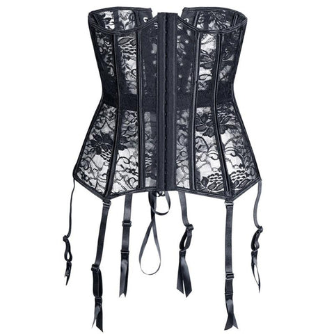 Black Lace Corset with Steel Bones for Slimming and Sexy Look - Alt Style Clothing