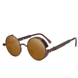 Step Up Your Alternative Look with Metal Steampunk Sunglasses - Vintage Round Glasses with a Unique Brand Design - Alt Style Clothing