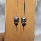 Skull Earrings Retro Silver Color Skeleton Goth Punk Dark Party - Alt Style Clothing