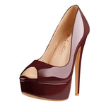 Make a Statement with Peep Toe Platform Spike Pumps Extremely High Heel Party Shoes