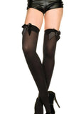 Sexy Stretchy Thigh High Stockings: Opaque and Elegant with Bow Detail