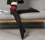 Sexy Stretchy Thigh High Stockings: Opaque and Elegant with Bow Detail - Alt Style Clothing