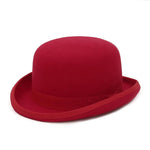 Wool Felt Derby Bowler Hat - Fashionable Fedora Style with Satin Lining - Alt Style Clothing