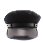 Leather Military Sailor Hat - Alt Style Clothing