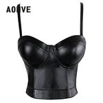Sexy Leather Bralette Crop Top - Perfect for Punk, Goth and Clubwear - Alt Style Clothing