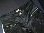 Sexy Low-Waisted Faux Leather Skinny Pants - Coated in Black PU with Stretch for Comfortable Fit