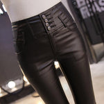 Elevate Your Style with our PU Leather Velvet Trousers Elastic Pencil Skinny Pants - Alt Style Clothing