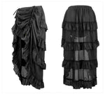 Get Gothic Glam with our Victorian Steampunk Midi Skirt - Sexy High-Low Ruffles and Vintage Flair