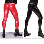 Man Low Waist Faux Leather PU Silky Punk Pencil Leggings - Alt Style Clothing