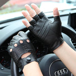 Genuine Leather Thin Semi-Finger Breathable Gloves - Alt Style Clothing