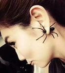Creepy Black Spider Ear Stud Earrings