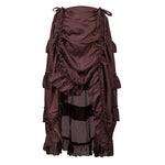 Get Gothic Glam with our Victorian Steampunk Midi Skirt - Sexy High-Low Ruffles and Vintage Flair - Alt Style Clothing