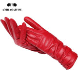 Classic pleated leather gloves - Alt Style Clothing