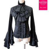 Gothic Baroque Long-Sleeved Shirt - Trumpet Sleeves