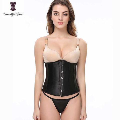 Satin Front Buckle Closure Underbust Chest - Alt Style Clothing