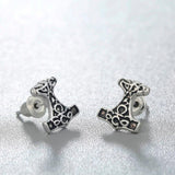 Chandler Black Antique A pair Of Thor's Hammer Stud Earrings - Alt Style Clothing