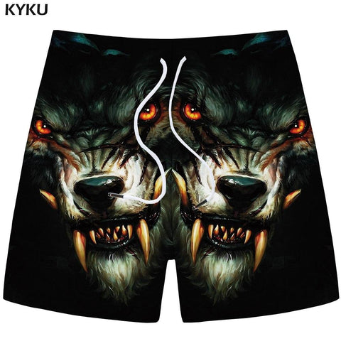 Wolf Men Animal Casual Shorts