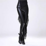Gothic Leggings for Women - Sexy Gothique Punk Rock Style with Tassel Fringe and Steampunk Design - Warm and Comfortable