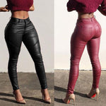 Sexy High-Waisted PU Leather Pencil Pants - Alt Style Clothing