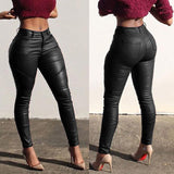 Sexy High-Waisted PU Leather Pencil Pants - Alt Style Clothing