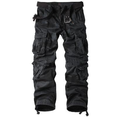 Alternative Men's Red and Black Camo Cargo Pants - Tactical Style with 8 Pockets - Alt Style Clothing