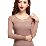 Women's Sexy Long Lace Top - Casual Style with Long Sleeves
