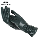 Classic pleated leather gloves - Alt Style Clothing