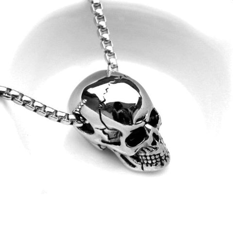 Edgy Stainless Steel 3D Skull Pendant Necklace for Punk Lovers