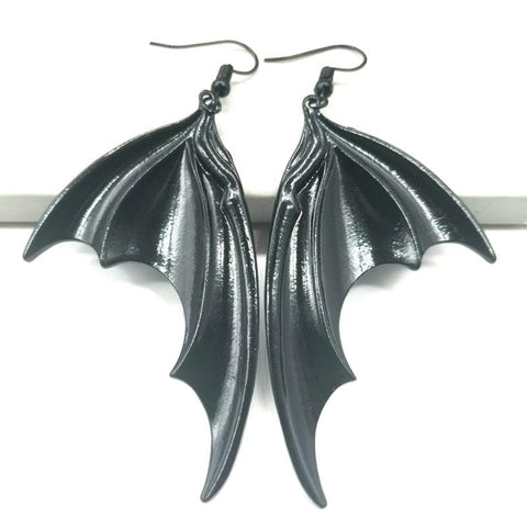 Black Bat Wing Earrings Neo Victorian Gothic Earrings 