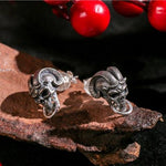 Demon Satan Ram Skull Nordic Retro Viking Earrings - Alt Style Clothing