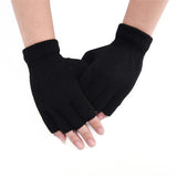 Half Finger Wool Knit Fingerless Gloves